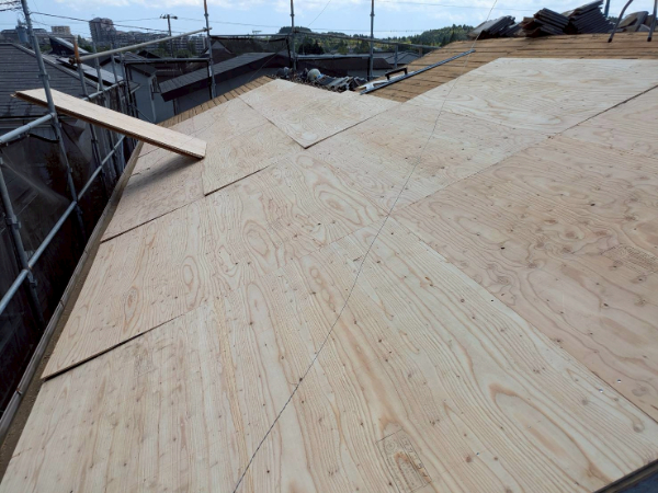 千葉市緑区S様_瓦並べ直し下地合板