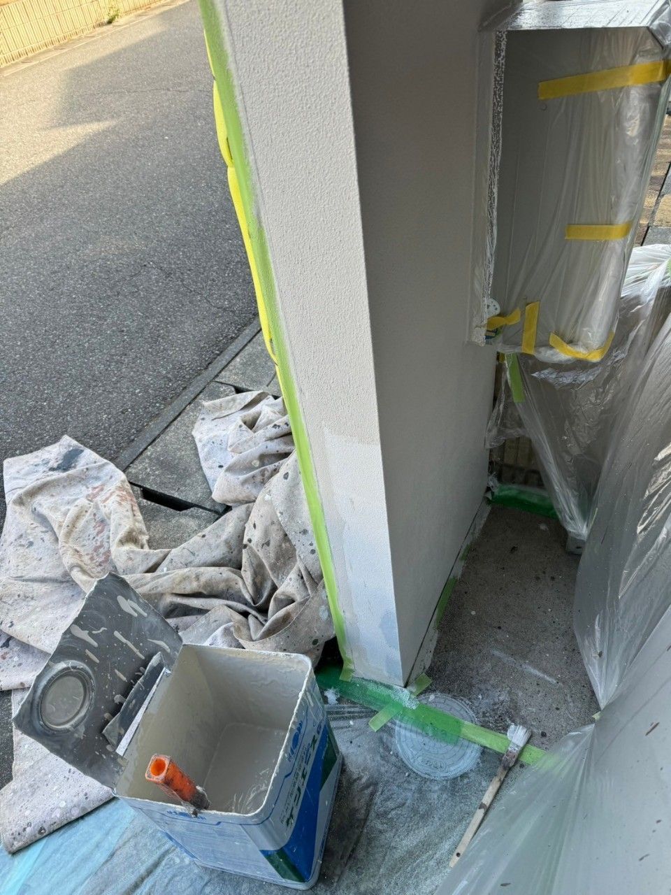 ちはら台西_M様門柱塗装中