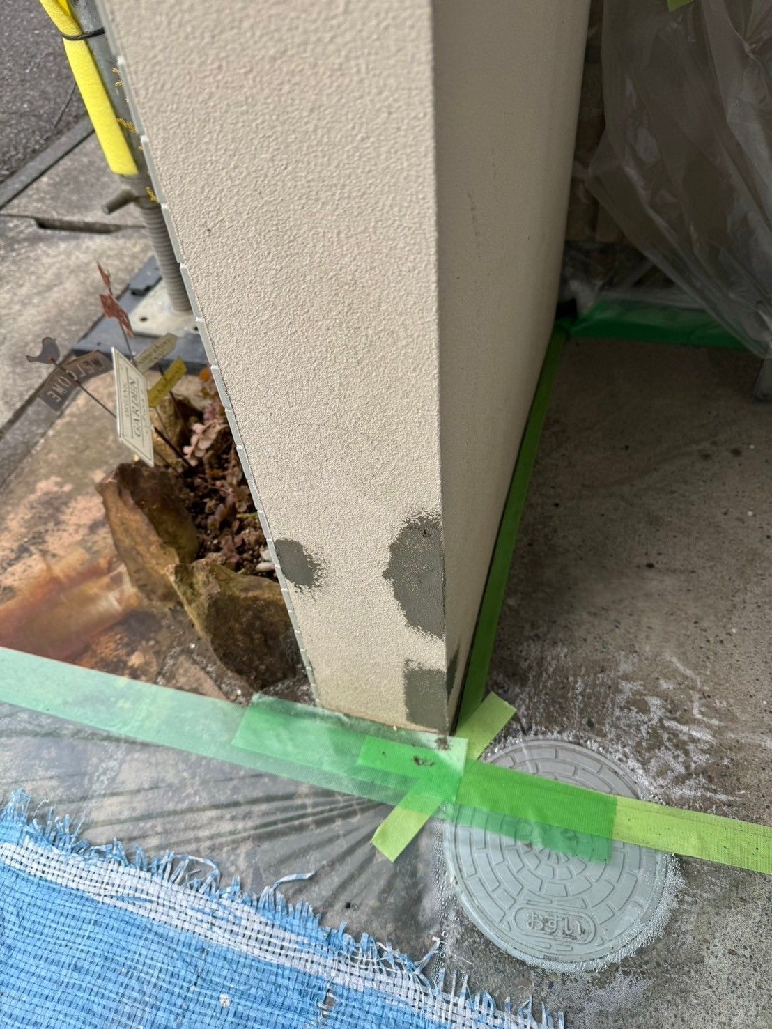 ちはら台西_M様門柱施工前汚れ