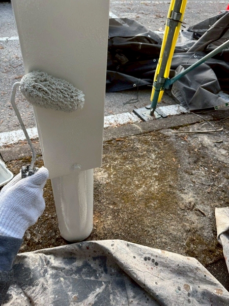 ゴルフ場_施工中ローラー